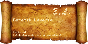 Bereczk Levente névjegykártya
