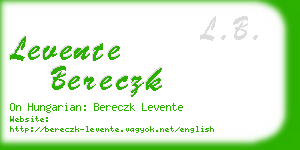 levente bereczk business card